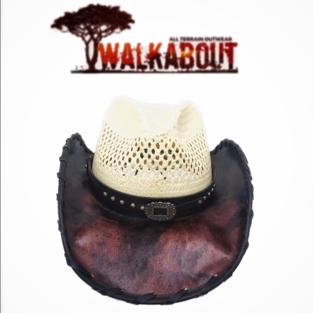 Walkabout Genuine Leather and Toyo Straw Cowgirl /Cowboy Hat